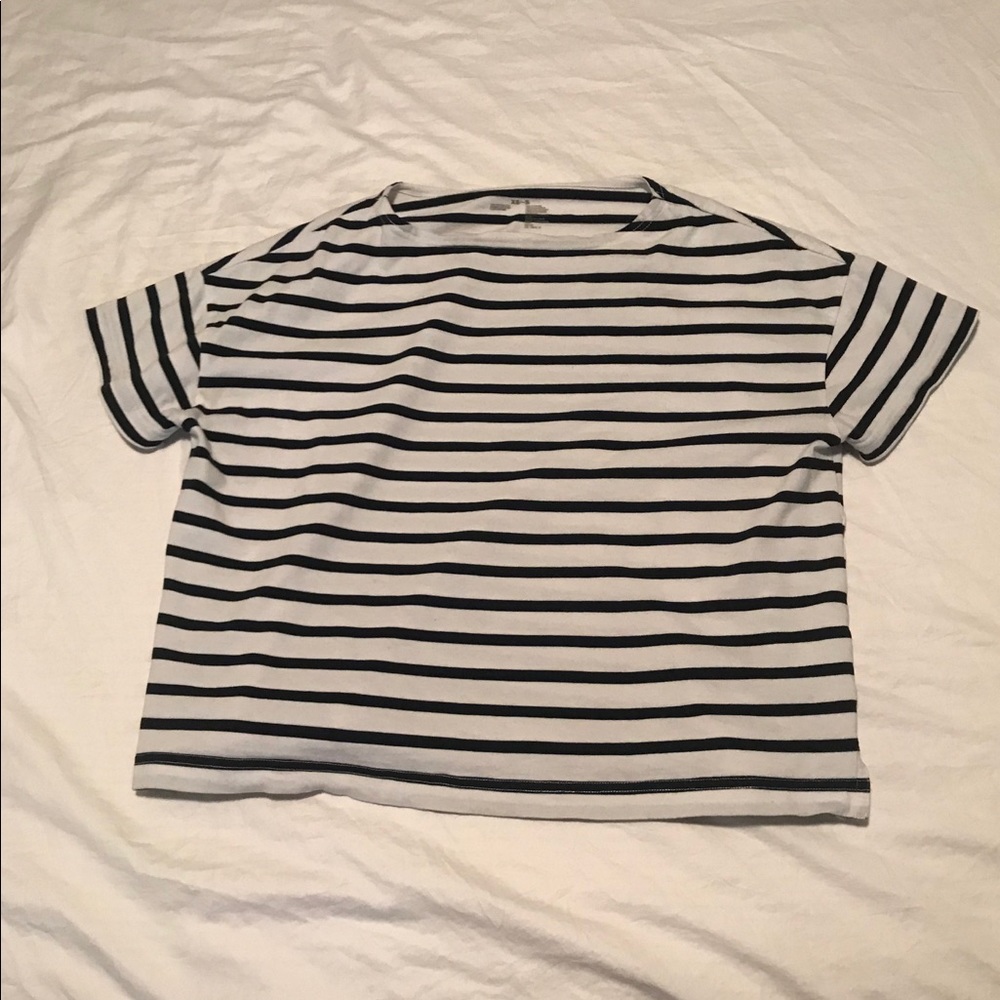 Black and white striped top